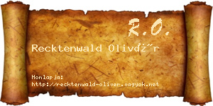 Recktenwald Olivér névjegykártya